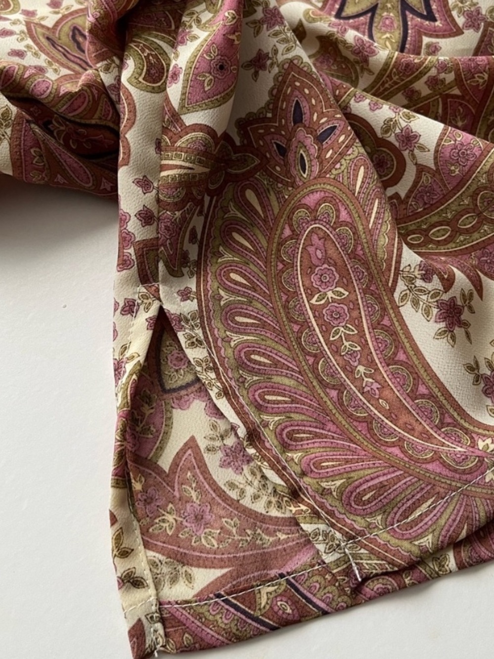 BonWorth Paisley Blouse Button‑Front 3/4 Sleeves Pink & Cream XL - Picture 7 of 16